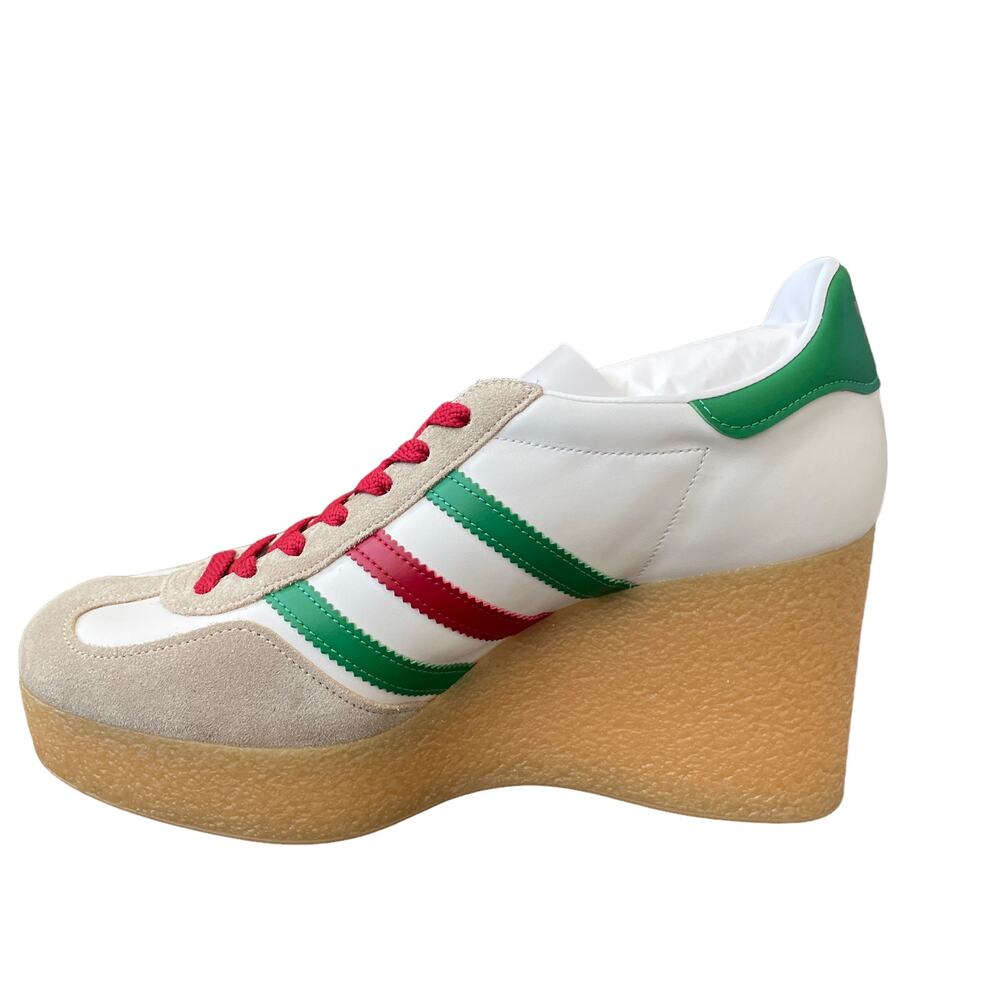 Adidas x Gucci Wedge Gazelle Platform Sneakers in White Leather US 11 IT 41 NEW - Picture 7 of 15